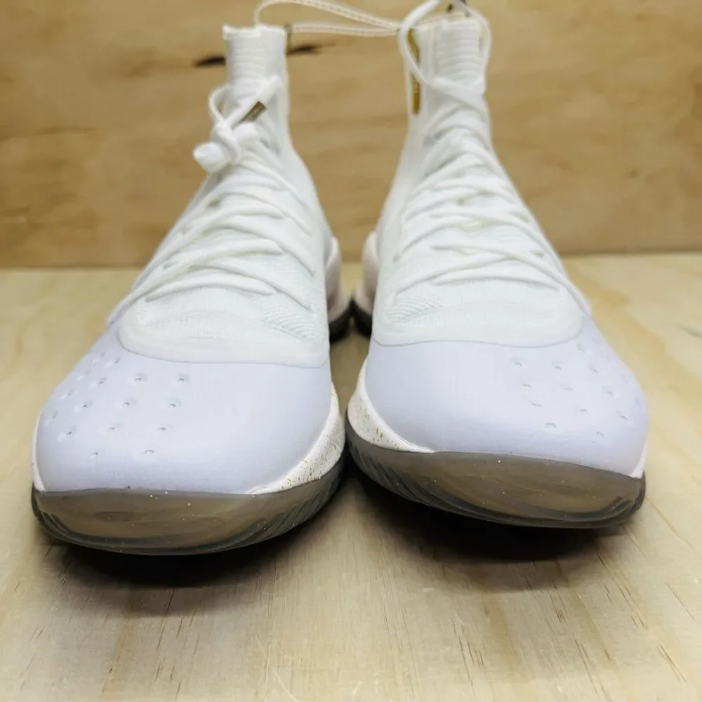 NEW Under Armour Curry 4 Retro White Gold Basketball Shoes Men Sz 12 1298306-111